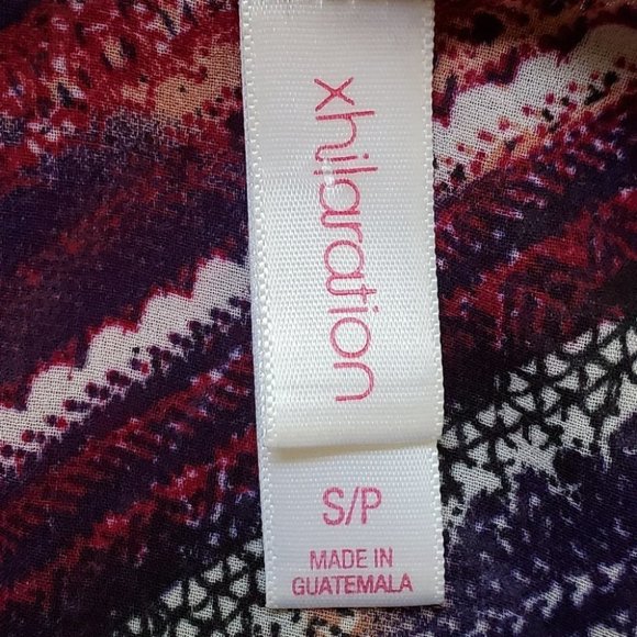 Xhilaration Chevron Pullover Dress With Sheer Sleeves Elastic Waist Size SP - Picture 6 of 7